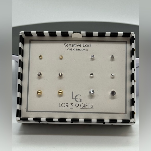 Box Set 6 Pairs Silver And Gold Stud Earrings - Picture 2 of 4